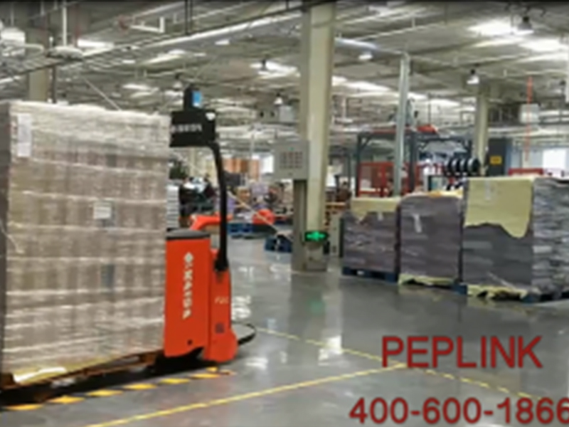 海番茄在线视频PEPLINK-激光前移式叉車在立體庫與穿梭車配合使用應用場景